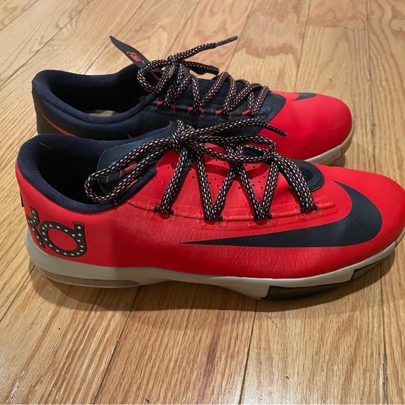 Nike KD 6 Boys Size 7Y Sonic Red Navy Kevin Durant 599477-600 - Picture 3 of 7